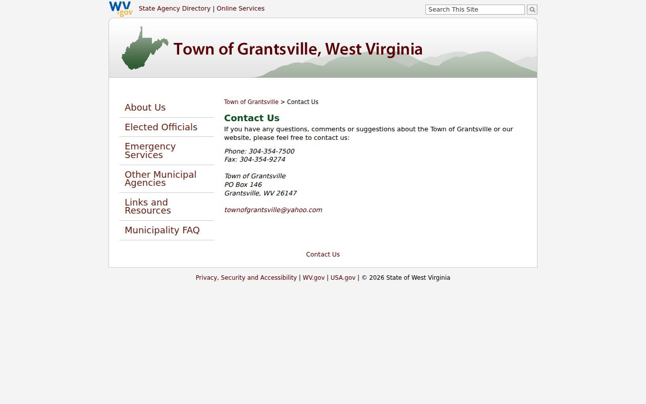 Grantsville Town Hall contact details for court docket questions